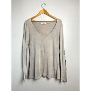 Soul Cycle Waffle Knit Boat Neck Long Sleeve Sweater Large